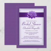紫のブライダルシャワー招待状 招待状 (正面/裏面)