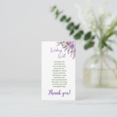 紫のブライダルシャワー 願い事の井戸 封筒付きカード エンクロージャーカード (スタンド正面)