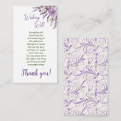 紫のブライダルシャワー 願い事の井戸 封筒付きカード エンクロージャーカード (正面/裏面)