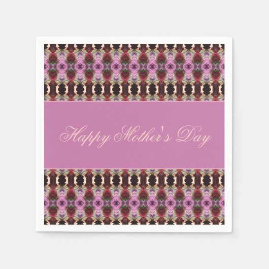 紫のブルゴーニュとピンク スタンダードカクテルナプキン (正面)