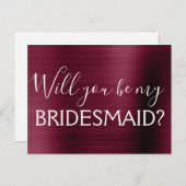 紫のブルゴーニュエレガントが私の花嫁になる インビテーションポストカード (正面/裏面)