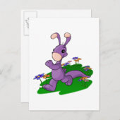 紫のブルーマロがロオ島を行進する ポストカード (正面/裏面)