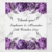 紫のブーケエレガントフローラカスタマイズ可能なワイン ワインラベル (シングルラベル)