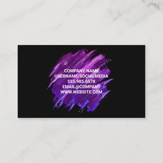 紫のブ絵を描ラットの背景 名刺 (裏面)