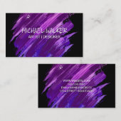 紫のブ芸術的ラッ絵を描ト加工された名刺 名刺 (正面/裏面)