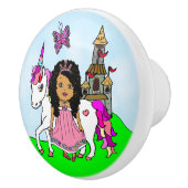 紫のプリンセスとユニコーン セラミックノブ (右)