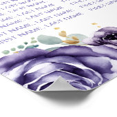 紫のプリンセスクインセアニラ15テーブル座席表 ポスター (角)