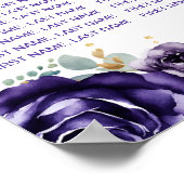 紫のプリンセスクインセアニラ15テーブル座席表 ポスター (角)