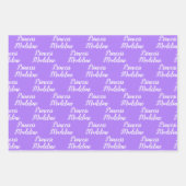 紫のプリンセス名とプリンセス冠 ラッピングペーパーシート (正面)