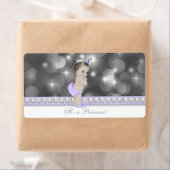 紫のプリンセス赤ちゃんシャワー水ボトルラベル ラベル (インサイチュ)