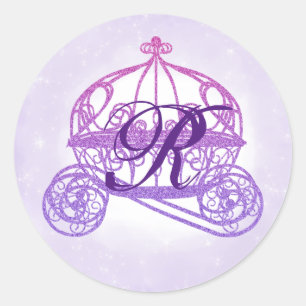 紫のプリンセス車のステッカー ラウンドシール