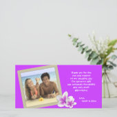 紫のプルメリアハワイアン写真サンキューカード サンキューカード (スタンド正面)