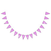 紫のプレイドその女の子の赤ちゃんシャワーのバンティング バンティングフラッグ (全)