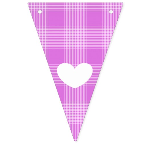 紫のプレイドその女の子の赤ちゃんシャワーのバンティング バンティングフラッグ (第3の旗)