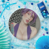 紫のプレート ペーパープレート (パーティー)