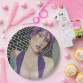 紫のプレート ペーパープレート (パーティー)