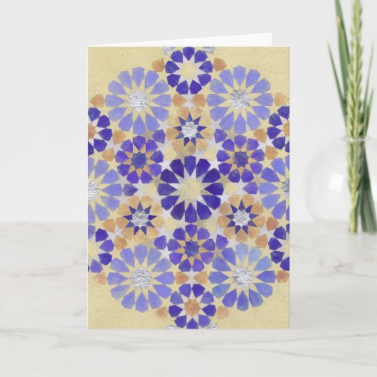 紫のヘイズ'イスラム図形グリーティングカード カード (正面)