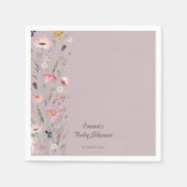 紫のベビーの開花ワイルドフラワーベビーシャワー スタンダードカクテルナプキン (正面)