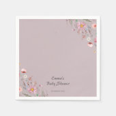 紫のベビーの開花ワイルドフラワーベビーシャワー スタンダードカクテルナプキン (正面)