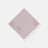 紫のベビーの開花ワイルドフラワーベビーシャワー スタンダードカクテルナプキン (角)