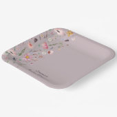 紫のベビーの開花ワイルドフラワーベビーシャワー ペーパープレート (傾斜あり)