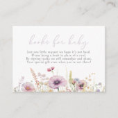 紫のベビーの開花山花の本のベビー エンクロージャーカード (正面)