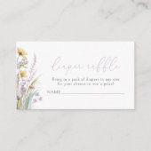 紫のベビーイン開花ワイルドフラワーオムツラッフル エンクロージャーカード (正面)