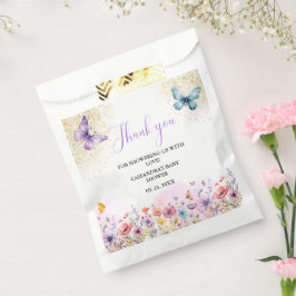 紫のベビー蝶の赤ちゃんシャワー フェイバーバッグ