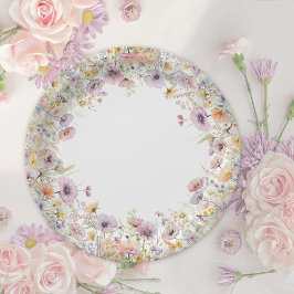 紫のベビー開花フローラワイルドフラワーベビーシャワー ペーパープレート