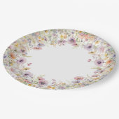 紫のベビー開花フローラワイルドフラワーベビーシャワー ペーパープレート (アングル)