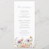 紫のベビー開花フローラワイルドフラワーベビーシャワー メニュー (正面)