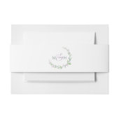 紫のベリーの緑の葉モノグラムの結婚式 招待状ベリーバンド (正面例)