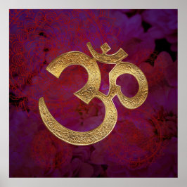 紫のベリーフローラOMポスターヨガメディテーション ポスター