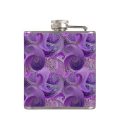 紫のペイズリーダマスクパターンとモノグラム フラスク (裏面)