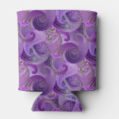 紫のペイズリーパターカスタムン文字 缶クーラー (裏面)