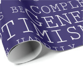 紫のホワイトワード・オブ・インスピレーション誕生日 ラッピングペーパー (ロールコーナー)