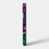 紫のボタン・ステンドグラス iPhoneケース (左側面)