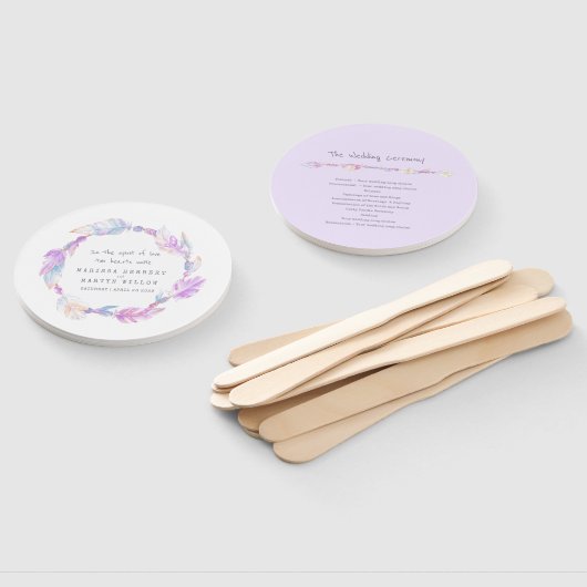 紫のボホ結婚フェザー・アート・プログラムのファン ハンドファン (組立なし)