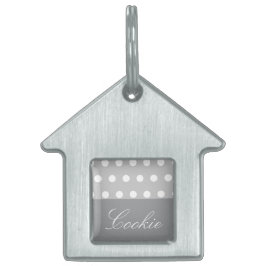 紫のポカドット ペットネームタグ