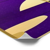 紫のポスターの夕日 ポスター (角)