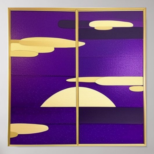 紫のポスターの夕日 ポスター (正面)