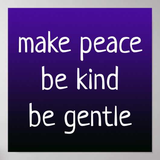 紫のポスター「平和と優しい、優しい」を飾る ポスター (正面)