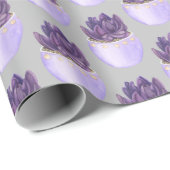 紫のポッテッドスキュリー ラッピングペーパー (ロールコーナー)
