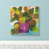 紫のポット引き伸ばしキャンバス キャンバスプリント (インサイチュ (ウッドフロア))