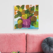 紫のポット引き伸ばしキャンバス キャンバスプリント (インサイチュ (リビング))