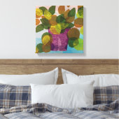 紫のポット引き伸ばしキャンバス キャンバスプリント (インサイチュ (寝室))