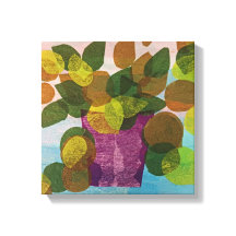 紫のポット引き伸ばしキャンバス