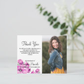 紫のポピーの写真インメモリサンキューカード 招待状 (スタンド正面)