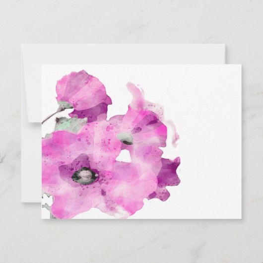 紫のポピーの写真インメモリサンキューカード 招待状 (裏面)