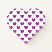 紫のポルカハートオン白 ノートブック (裏面)